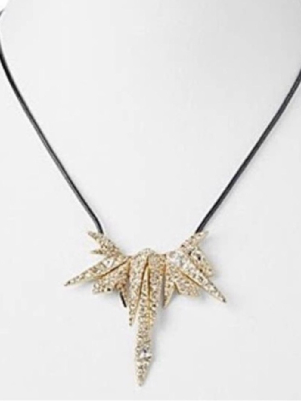 NEW Alexis Bittar Necklace Crystal Encrusted Spiked Origami Shards AU01